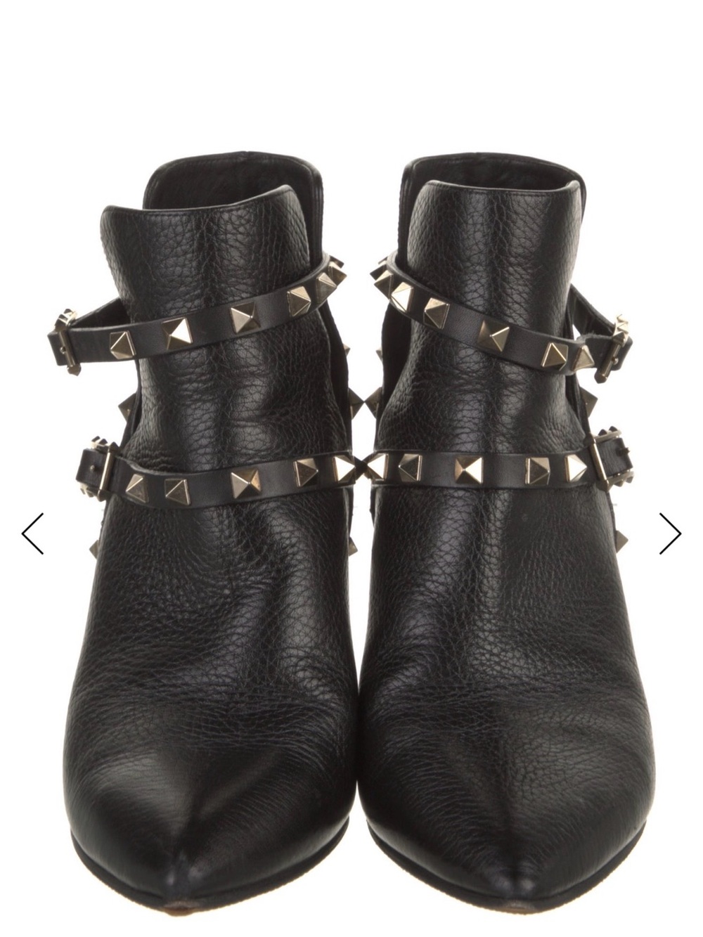 Valentino Garavani Black Studded Leather Ankle Boots